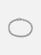 myEdzy Sydney white gold flat link chain bracelet polished finish