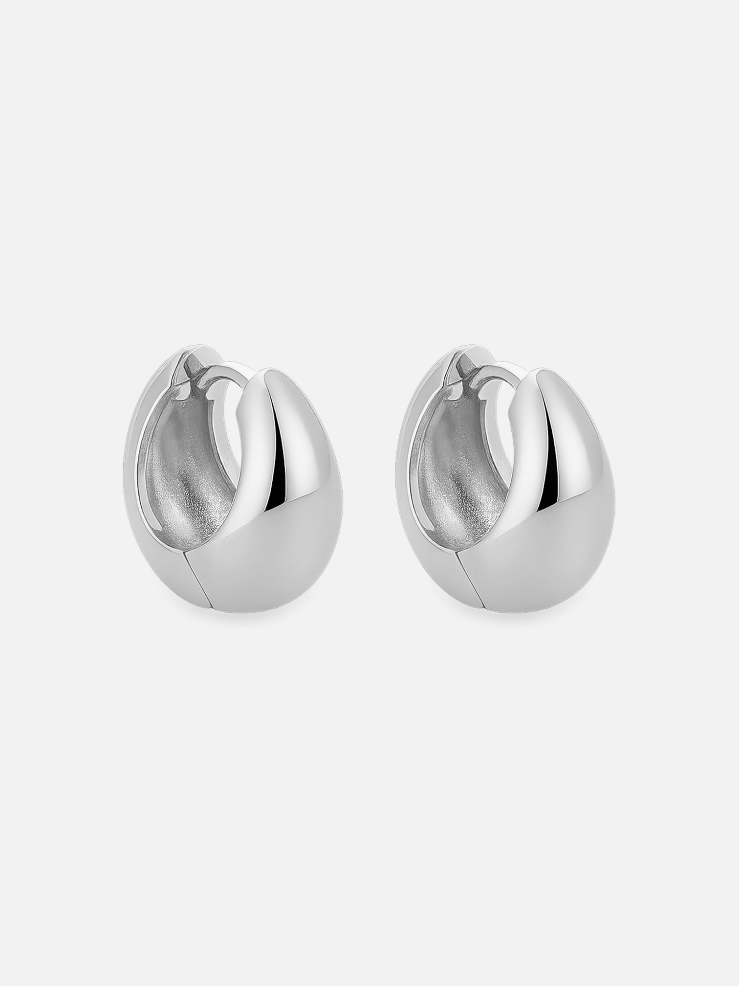 Silver chunky huggie hoop earrings small thick mini hoops minimalist jewelry by myEdzy