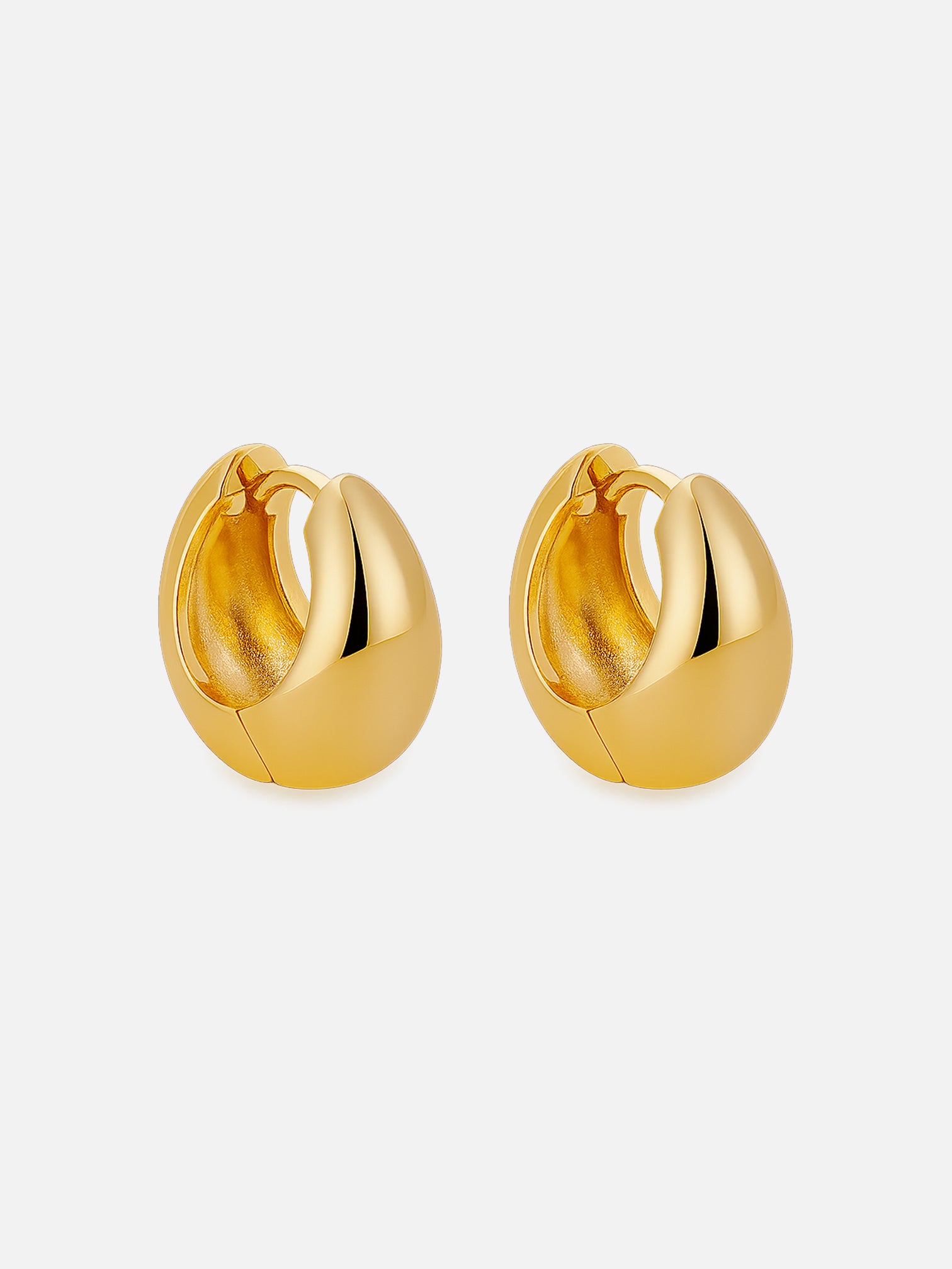 Gold chunky huggie hoop earrings thick mini gold hoops small statement earrings by myEdzy