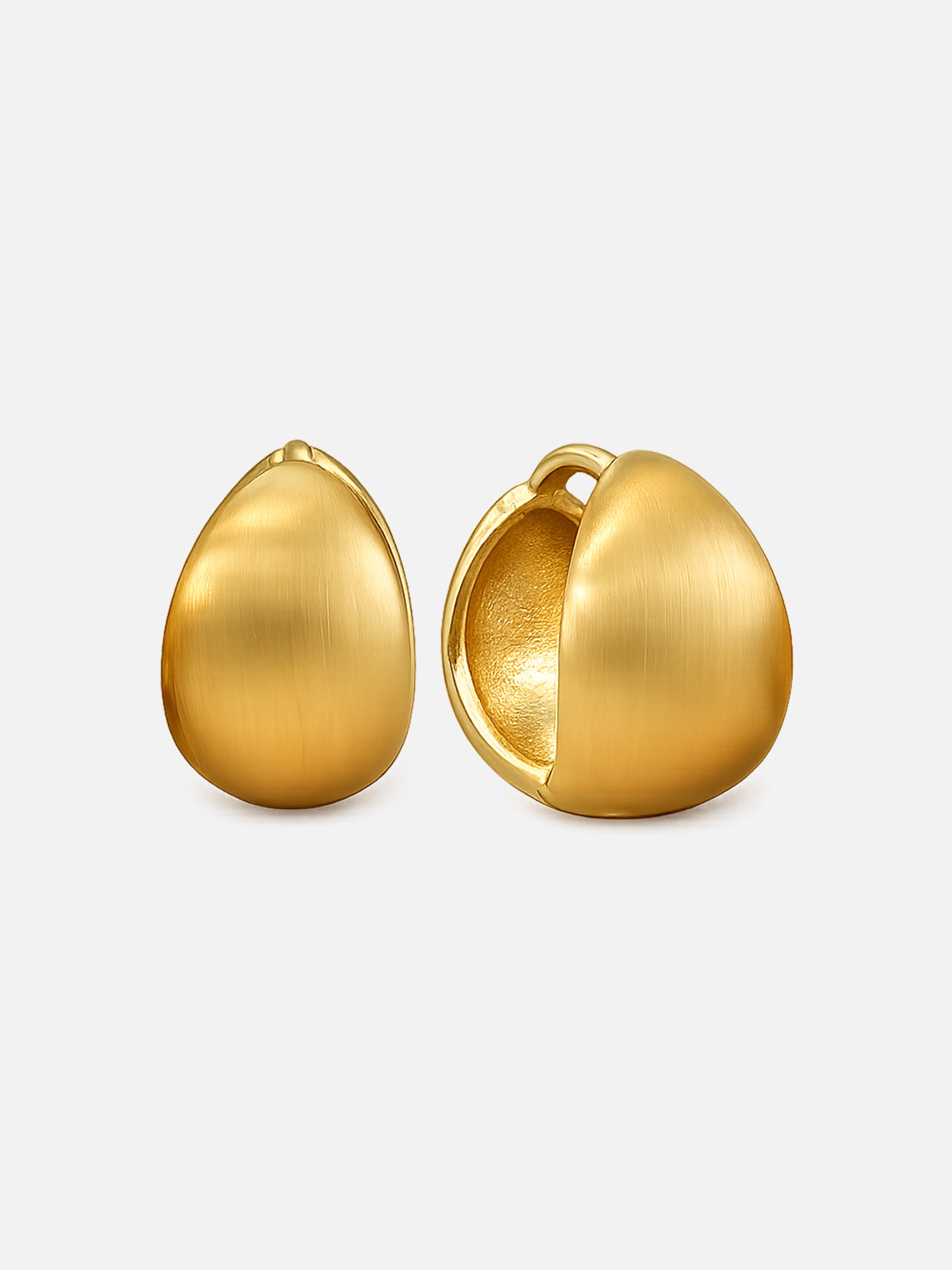 18k gold brushed dome hoop earrings jewelry grade brass chunky huggie earrings matte finish minimalist bold statement jewelry by myEdzy