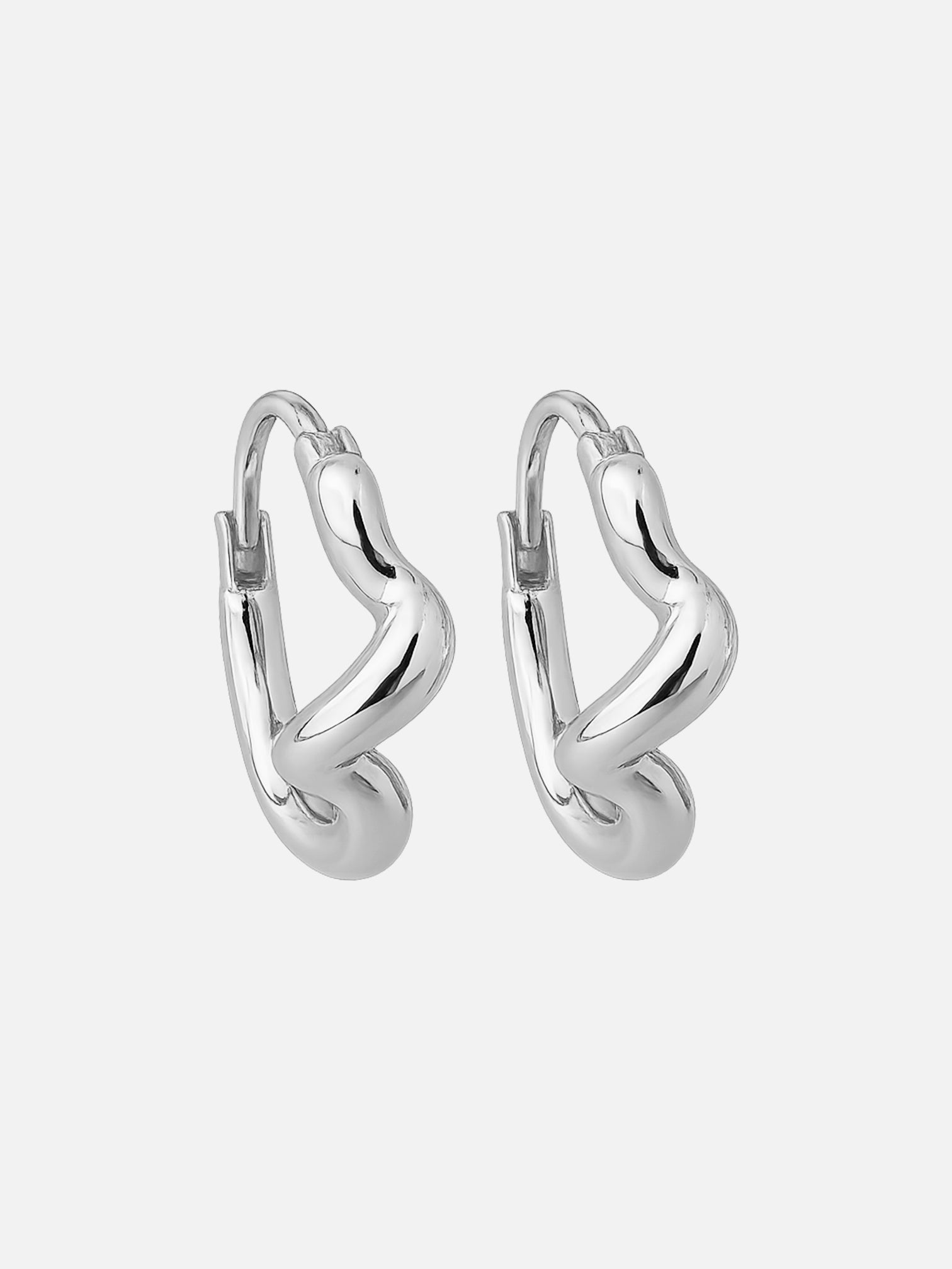 Chunky twisted hoop earrings silver, bold sculptural hoop earrings, modern edgy statement hoops, everyday minimal jewelry by myEdzy