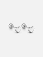 Ailo mini heart screw back earrings silver waterproof titanium steel hypoallergenic 4.4mm studs by myEdzy