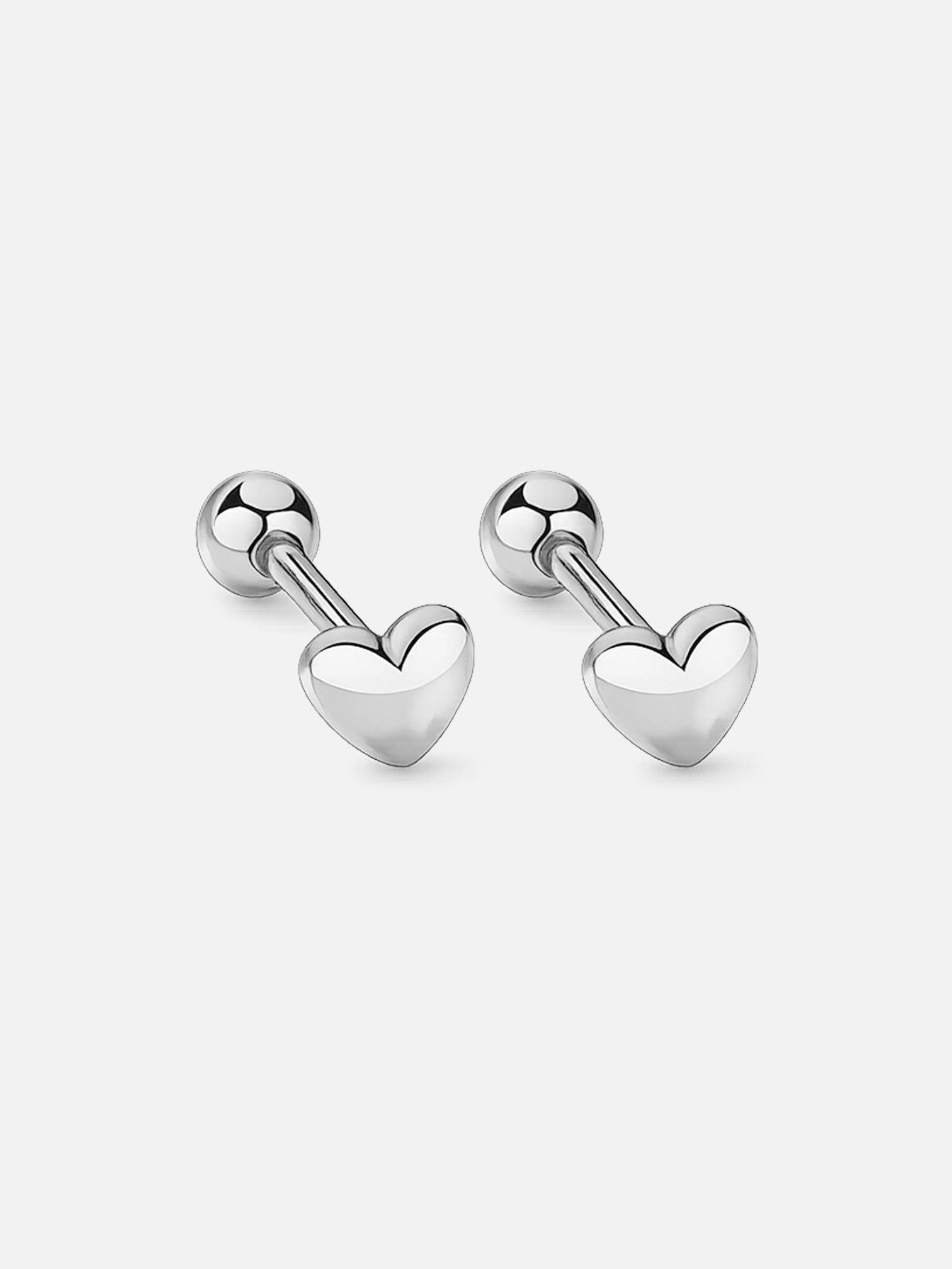 Ailo mini heart screw back earrings silver waterproof titanium steel hypoallergenic 4.4mm studs by myEdzy