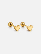 Ailo 18K gold mini heart screw back earrings waterproof titanium steel hypoallergenic 4.4mm studs by myEdzy