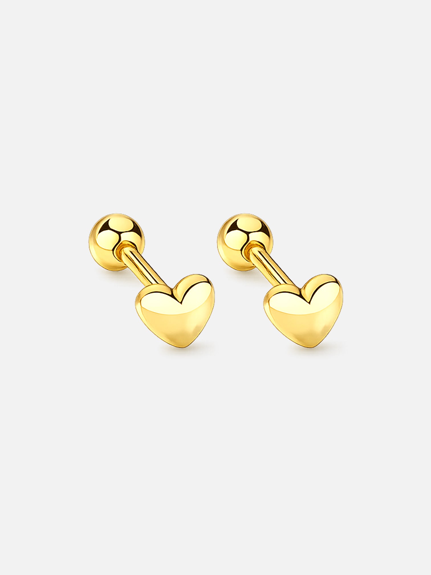 Ailo 18K gold mini heart screw back earrings waterproof titanium steel hypoallergenic 4.4mm studs by myEdzy