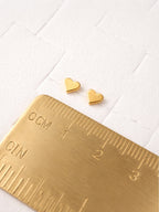 Ailo 18K gold plated mini heart stud earrings size reference small dainty heart earrings screw back flat back hypoallergenic by myEdzy