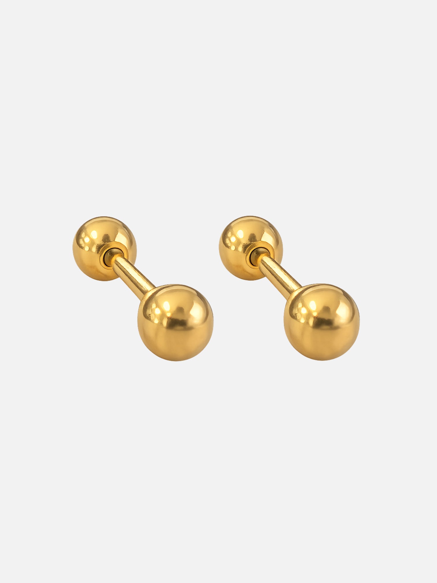 3mm ball screwback stud earrings 18k gold titanium steel hypoallergenic tiny gold earrings waterproof tarnish resistant minimalist jewelry by myEdzy