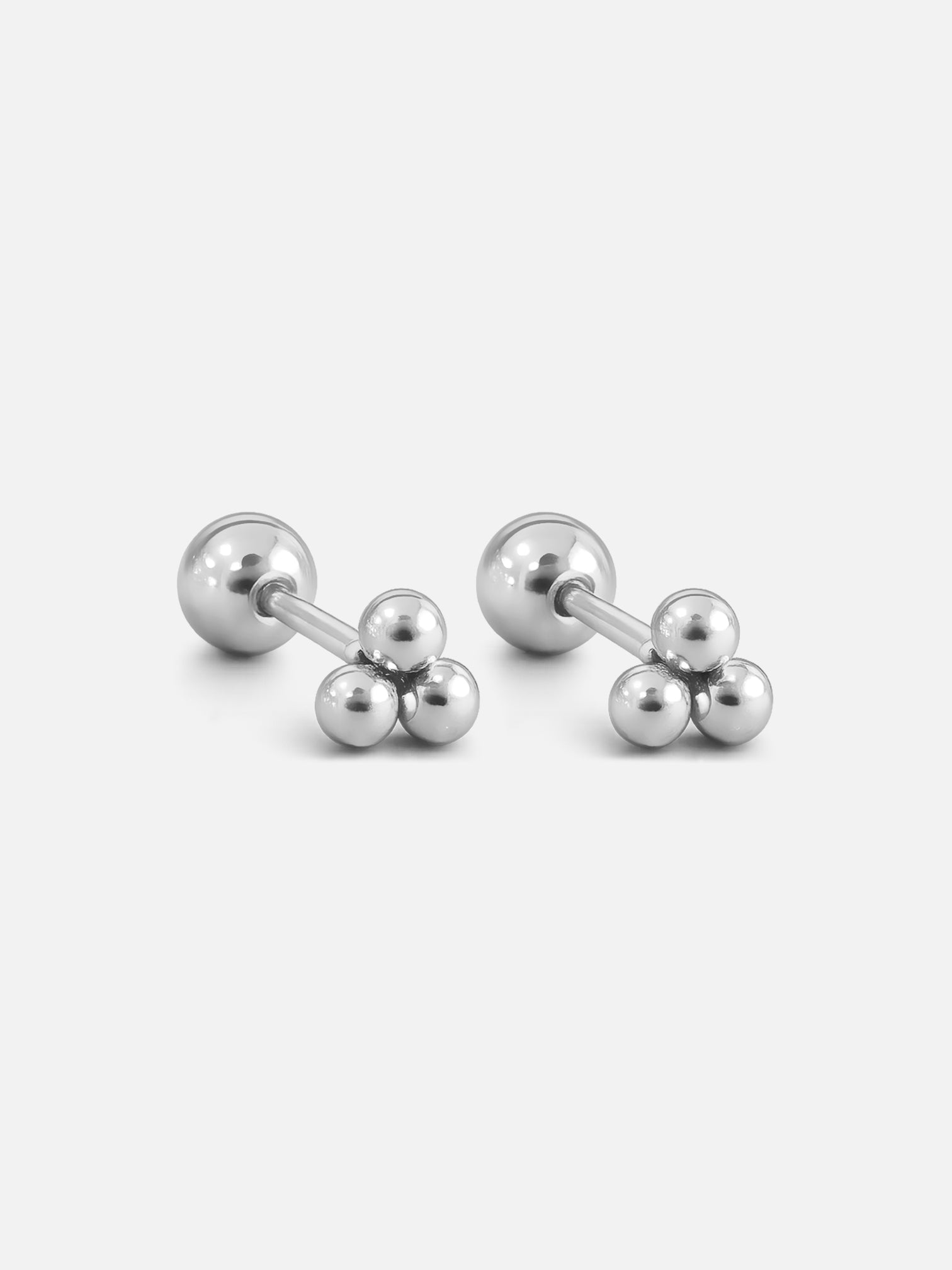 Minimal triple ball cluster stud earrings, silver screwback earrings, dainty ball stud jewelry, everyday minimalist stud earrings for sensitive ears by myEdzy
