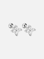 Silver cz screwback stud earrings titanium steel hypoallergenic dainty minimalist stud earrings for sensitive ears waterproof tarnish resistant by myEdzy