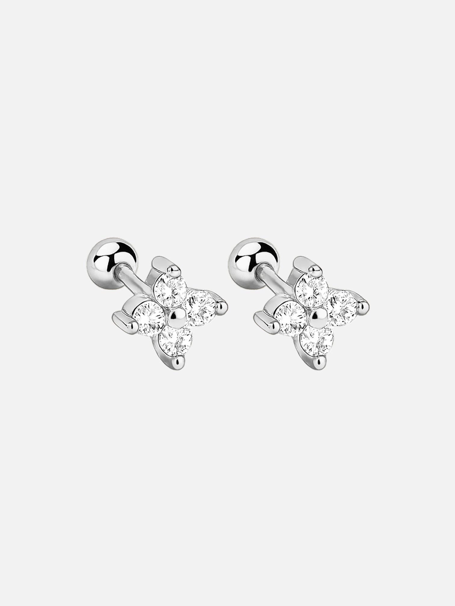 Silver cz screwback stud earrings titanium steel hypoallergenic dainty minimalist stud earrings for sensitive ears waterproof tarnish resistant by myEdzy