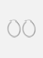 Silver hoop earrings minimalist thin hoops lightweight everyday earrings waterproof by myEdzy