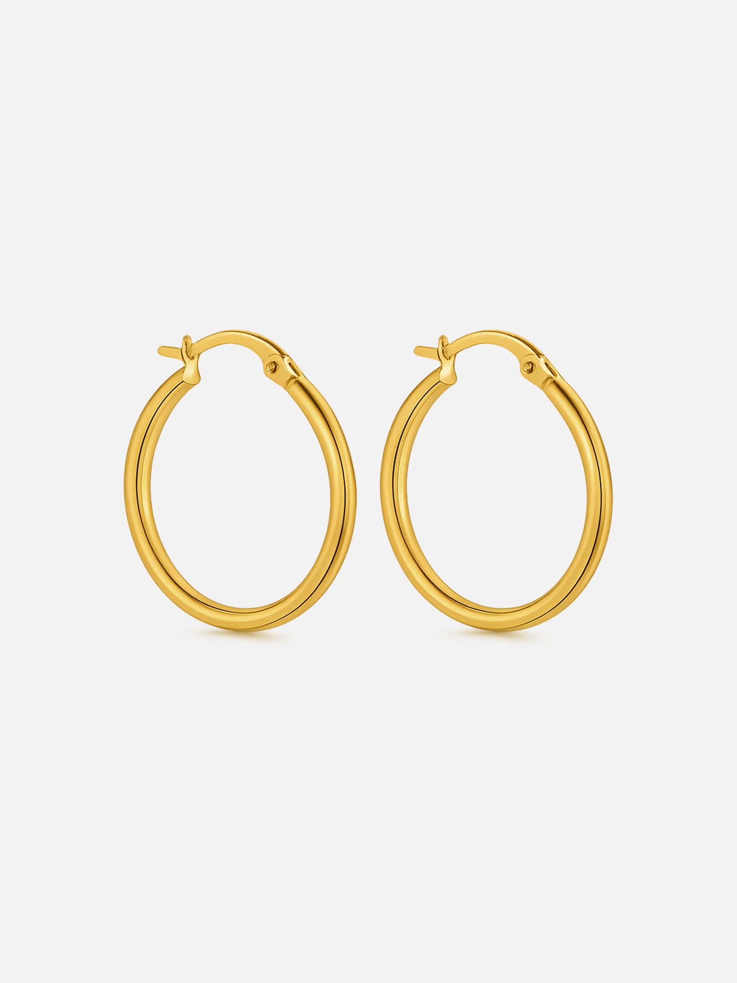 18k gold plated hoop earrings classic thin gold hoops waterproof tarnish resistant everyday earrings by myEdzy