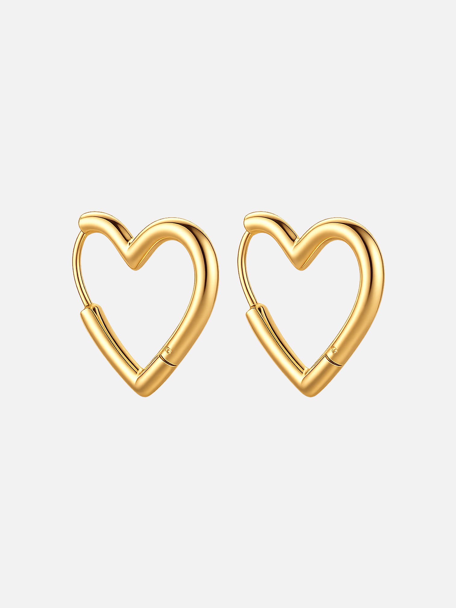 18k gold plated heart hoop earrings, bold love shape gold hoops, modern romantic statement earrings, everyday jewelry by myEdzy