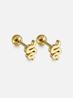18k gold snake screwback stud earrings titanium steel minimalist serpent earrings hypoallergenic dainty jewelry by myEdzy