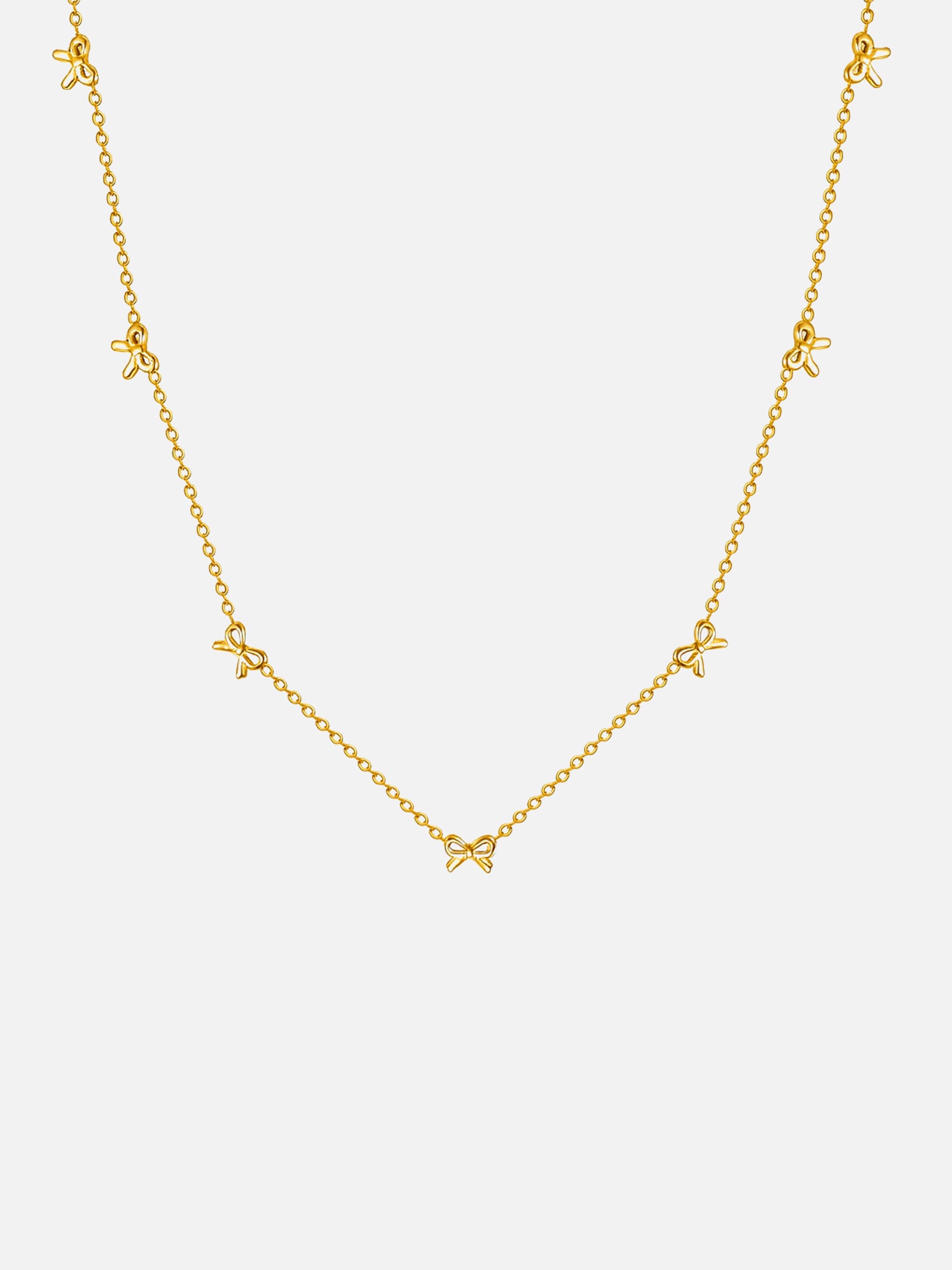 Bellina 18K gold plated bow chain necklace waterproof titanium steel hypoallergenic adjustable necklace by myEdzy