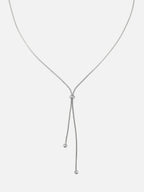 Adjustable y lariat necklace silver titanium steel slider necklace minimalist drop chain necklace layering jewelry delicate y necklace by myEdzy