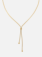 Adjustable y lariat necklace 18k gold titanium steel slider necklace minimalist drop chain necklace layering jewelry delicate gold necklace by myEdzy