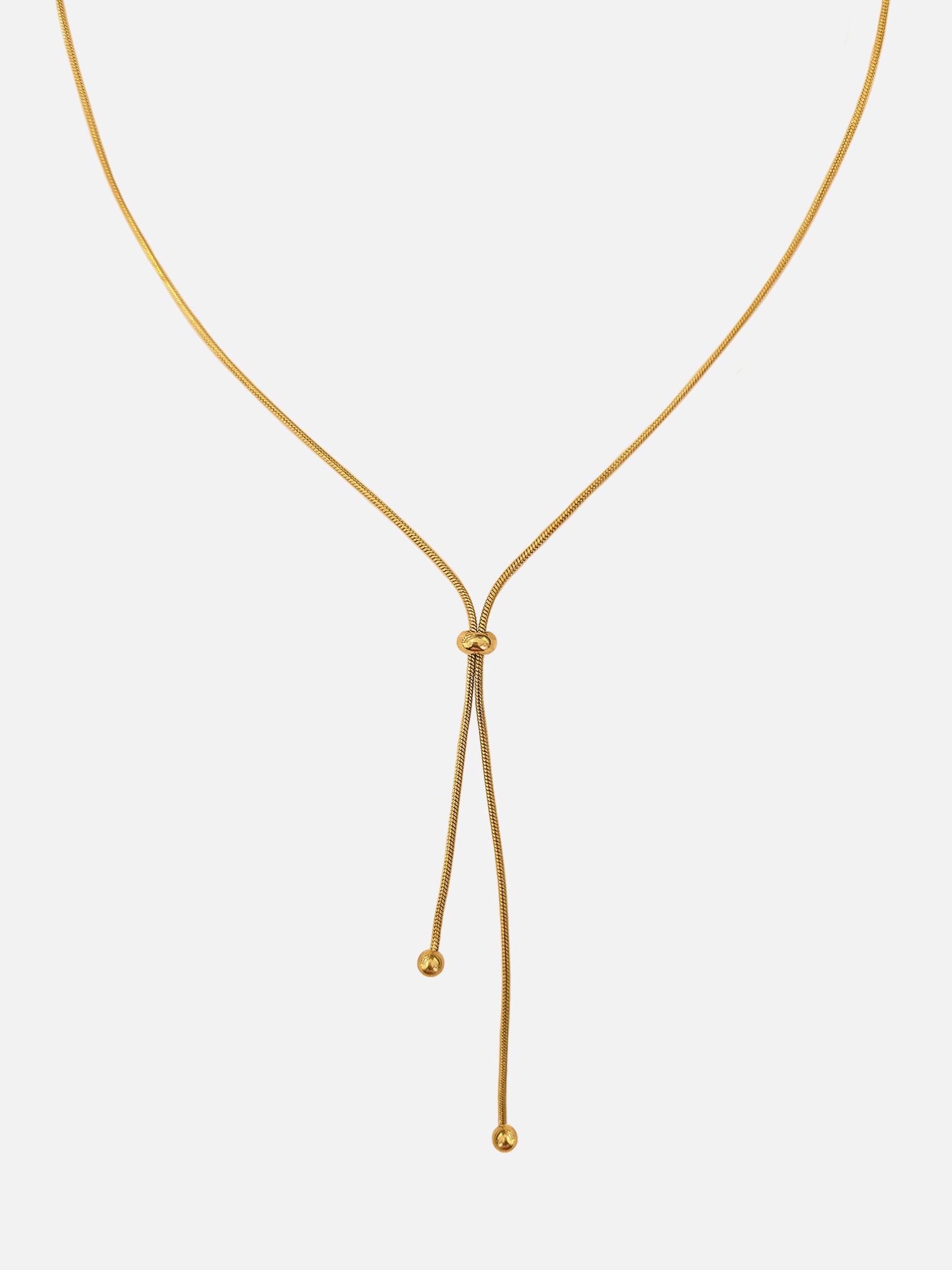 Adjustable y lariat necklace 18k gold titanium steel slider necklace minimalist drop chain necklace layering jewelry delicate gold necklace by myEdzy