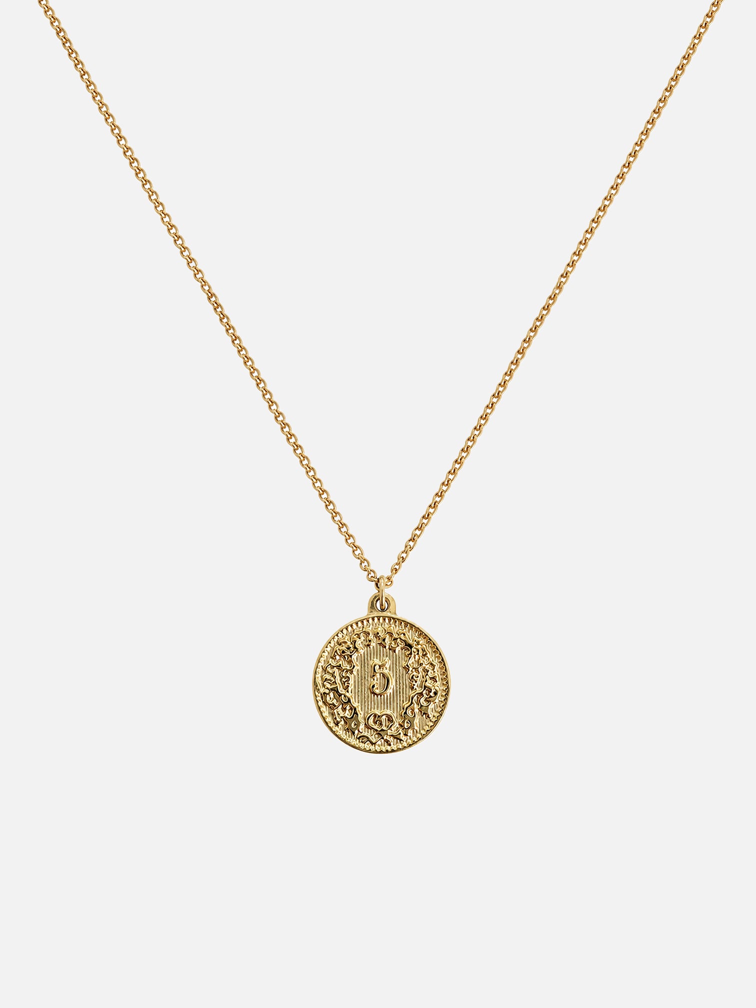 myEdzy vintage coin pendant necklace in 18K gold plated titanium steel with delicate chain