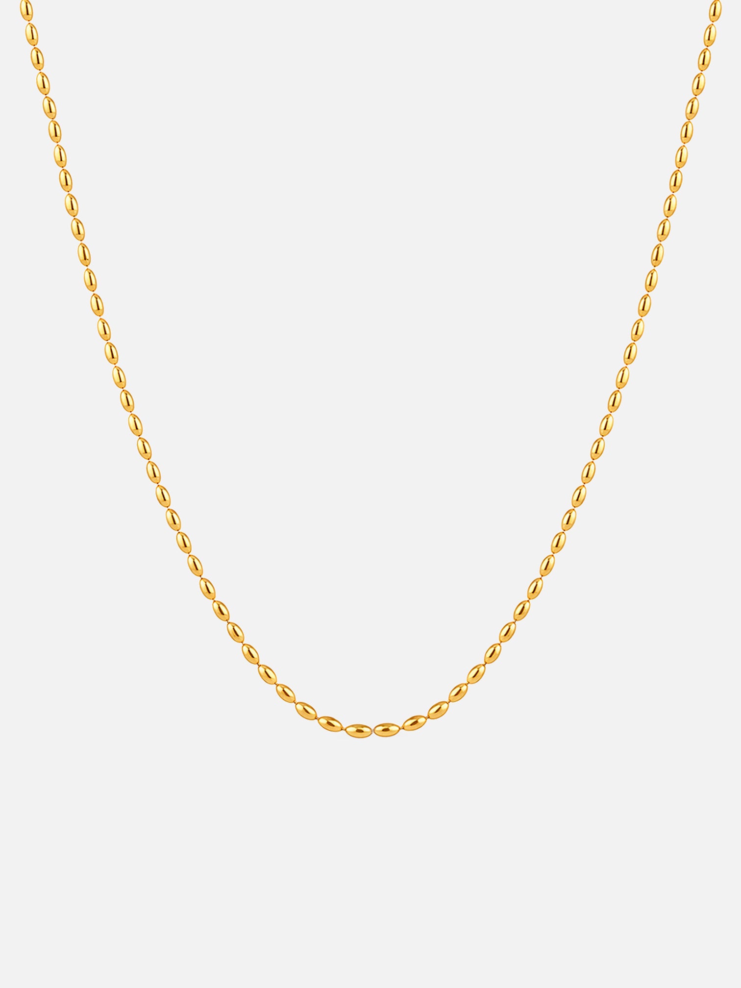 18k gold plated minimal oval bead chain necklace gold dainty everyday jewelry by myEdzy