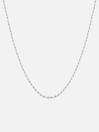18k white gold plated platinum gold color silver oval bead chain necklace minimal dainty chain jewelry by myEdzy