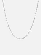 Minimal silver paperclip chain necklace, dainty link chain jewelry, modern everyday necklace, sleek sterling silver style, lightweight layering chain by myEdzy