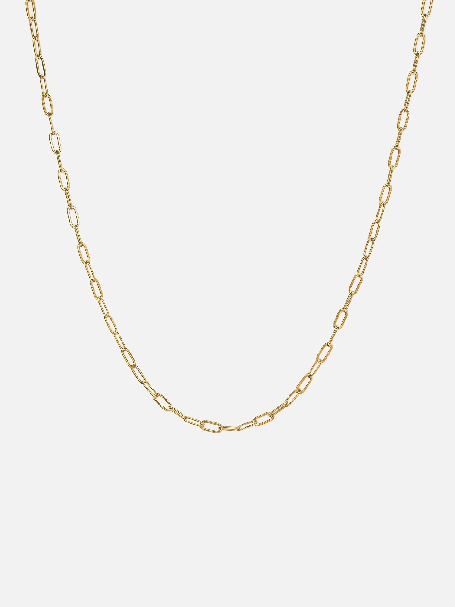 18k gold paperclip chain necklace, minimal dainty link necklace, waterproof tarnish resistant jewelry, modern everyday gold chain, lightweight layering necklace by myEdzy