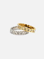 Gold and white gold CZ stacking rings for women minimalist eternity band | myEdzy