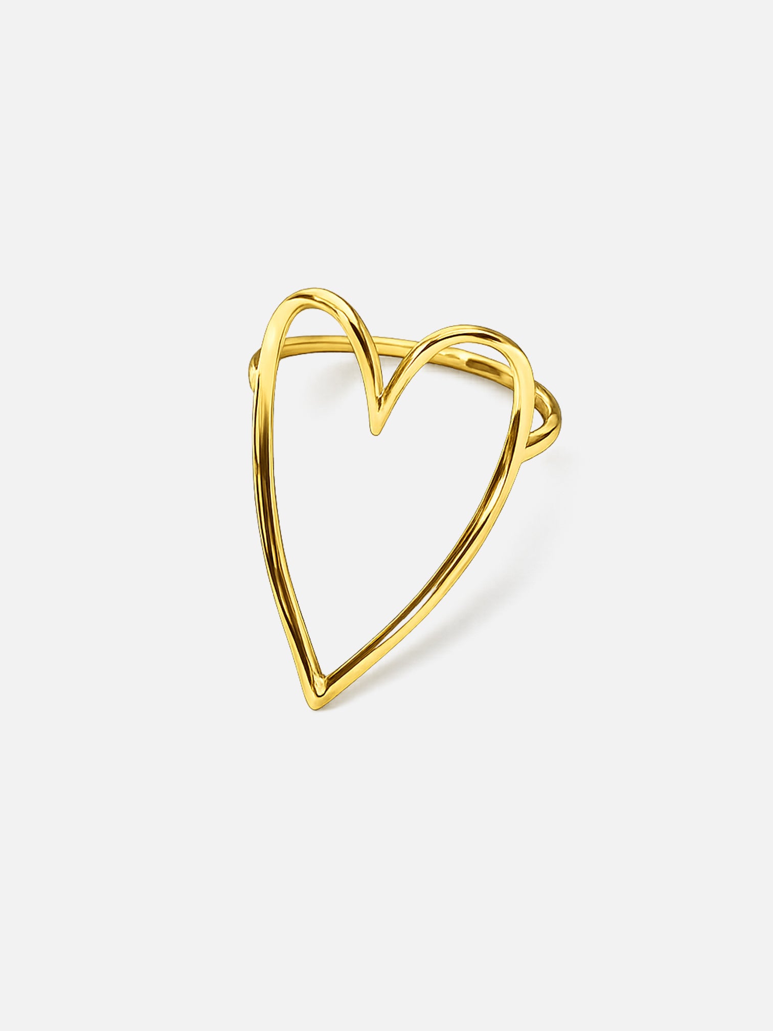 Linz 18K gold plated heart silhouette statement ring modern minimalist jewelry by myEdzy