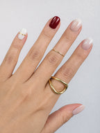 Henna 18K gold plated titanium steel waterproof statement ring 15mm bold design by myEdzy
