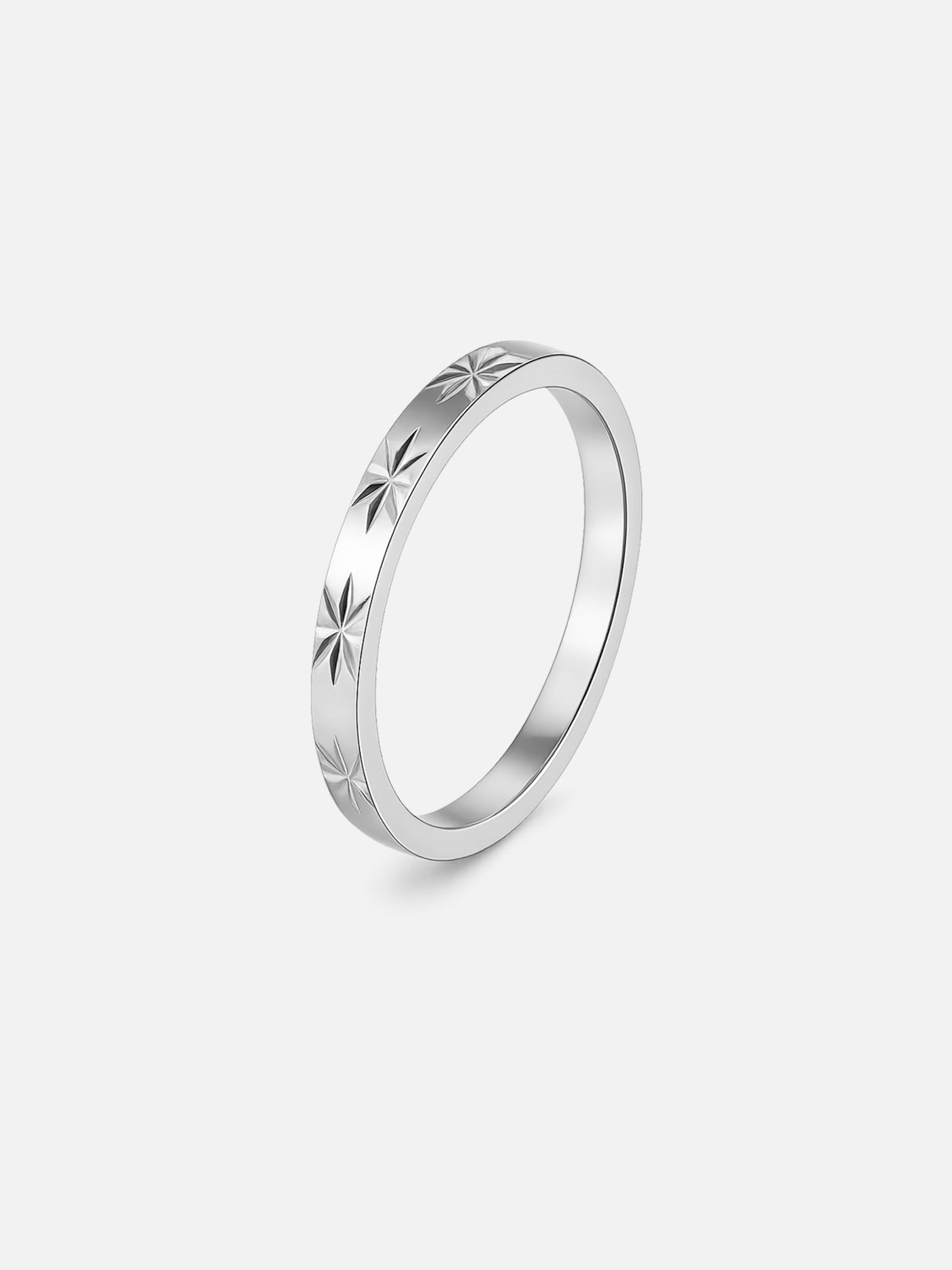 Minimal star engraved band ring silver, celestial stacking ring, dainty engraved ring, everyday minimalist jewelry by myEdzy