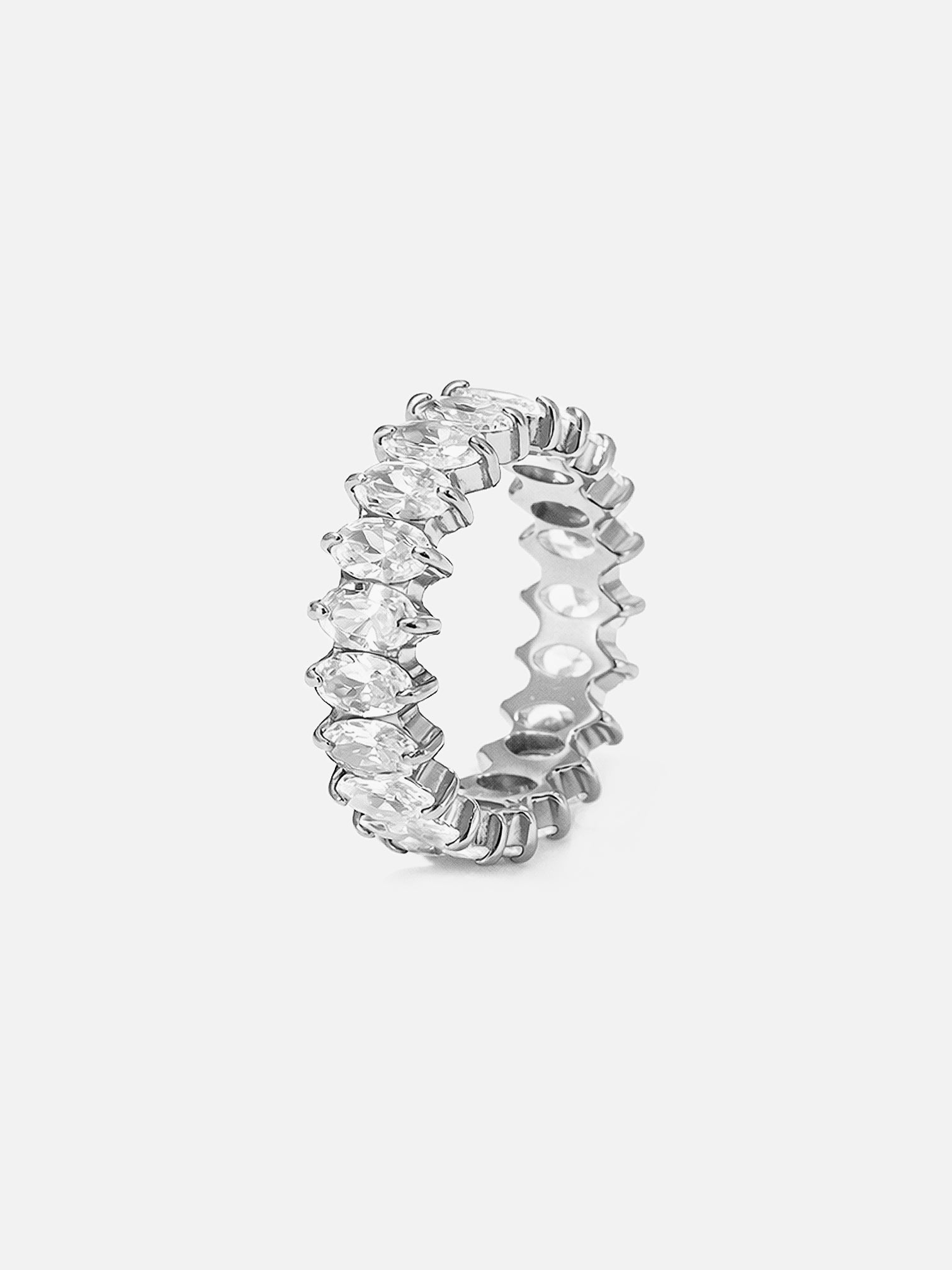 Heidi marquise CZ eternity ring in silver, full band design | myEdzy