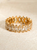 Heidi marquise CZ eternity ring in gold, full band design | myEdzy