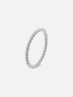 Minimal twisted rope ring silver, stackable dainty band ring, textured rope design ring, everyday minimalist jewelry by myEdzy