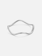Silver dainty wave ring minimalist stacking ring thin waterproof tarnish resistant jewelry by myEdzy