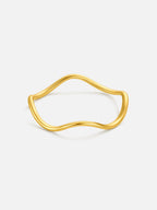 Gold dainty wave ring 18k gold plated stacking ring waterproof tarnish resistant minimal ring by myEdzy